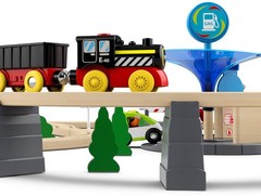Battery Operated Locomotive Train, 1.8 x 3.8 x 11 inches, Black & Red