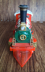 1986 New Bright Christmas Express Train Locomotive Set W/ Bears For Repair