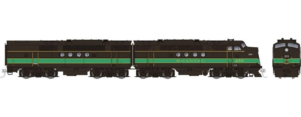 Rapido ~ HO Scale ~ EMD FT A+B ~ Reading #256A + 256B ~ DCC Sound ~ 053531