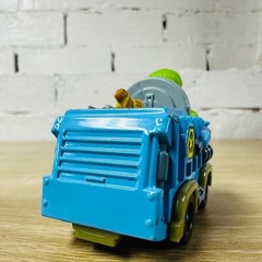 Oscar the Grouch Garbage Rubbish Truck Blue Go Kart Sesame Street Diecast Push