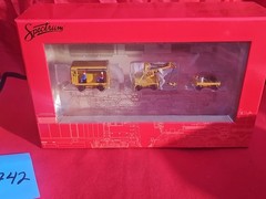 HO SPECTRUM 16946 MAINTENANCE OF WAY SELF PROPELLED SPEEDER W/ WORK CRANE & CART