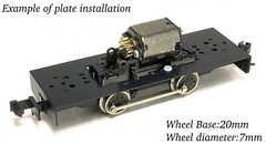 HOn30/HOe/009/N Aru-Model N20 Locomotive Power Drive Chassis/Base Plate Kit D7mm