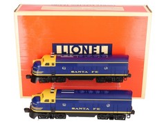 Lionel 6-18117 O Gauge Santa Fe Blue/Yellow F3 AA Diesel Set EX/Box