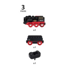 Battery-Operated Steaming Train Set for Wooden Tracks – Interactive Play for