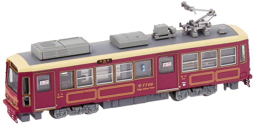MODEMO N gauge Tokyo Metropolitan Tram 7700 series 7706 maroon motor car NT168 m
