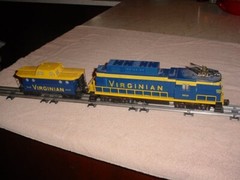 Lionel Virginian Rectifier # 8659 Electric Locomotive W/CABOOSE # 9175 0-027