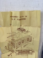 New One Model Toy Works Union Pacific caboose #3530 Kit. No Box.