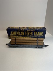 AMERICAN FLYER S Gauge #42597 C&NWRY Flat Car w/ Lumber log Load