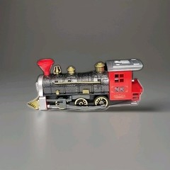 Vintage ToySmith 7042 Pull Back Train Locomotive Toy Red Black Gold 08/13/325