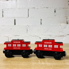 2x Red Sodor Main Line Caboose – Thomas The Tank & Friends Wooden Railway Trains