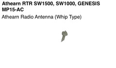Athearn HO RTR SW1000/SW1500, MP15-AC Locomotive Part: Whip Type Antenna – New