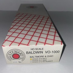 Stewart HO Scale B&O Baltimore Ohio Baldwin VO-1000 Diesel Locomotive #417