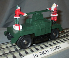 MTH 30-2511 Christmas Santa & Elf Green Bump-N-Go Hand Car O/027 ga. wks/ Lionel