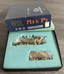 Pacific Fast Mail HO Brass Consolidation MA & PA 2-8-0 Unpainted/Tested/Used!