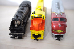 (3)Vintage HO scale Chattanoo, Santa Fe, AT&SF train engines