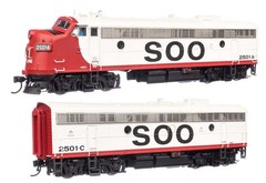 Walthers HO EMD FP7A+F7B Soo Line SOO #2501A & 2501C DCC/SND LED 920-42555