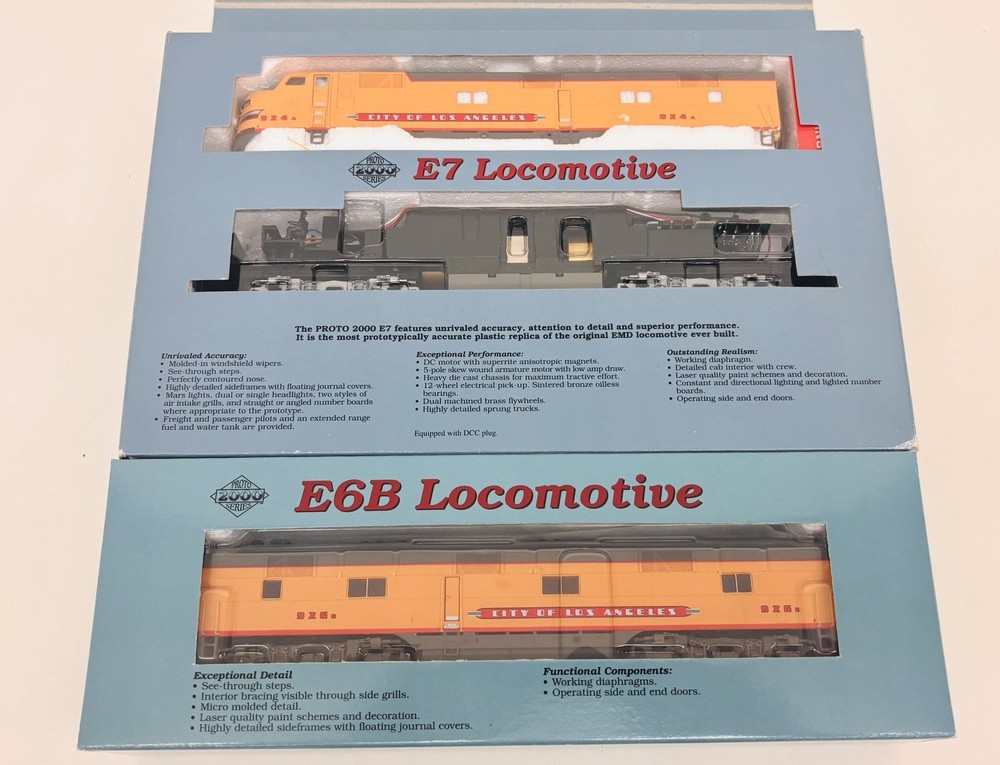 Proto 2000 HO UP City of Los Angeles E7 Powered 924A & E6B Non Powered 926B