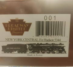 Broadway Limited 001 HO NYC Streamlined 4-6-4 Hudson Steam Loco #5344 NEW(S)