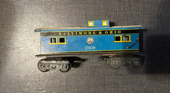 Marx C509 Baltimore & Ohio Caboose 7 Inch Tin 4 Wheel Caboose
