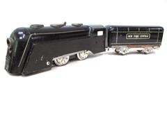 Marx 232 Comm Vanderbilt Black Windup Loco, Tender Prewar O gauge X7985