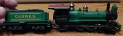 OLD MANTUA 308-64 CHICAGO & NW DIXIE BELLE ENGINE & TENDER USED IN BOX RUNS GOOD