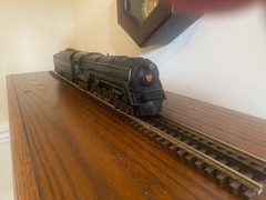 LIONEL O GUAGE POSTWAR #681 PRR TURBINE WITH #2671 WHISTLE 6 WHEEL TRUCK TENDER