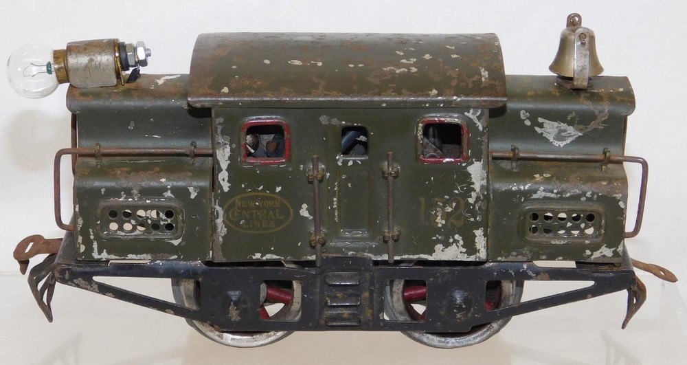 1918 Lionel Prewar #152 Electric NYC S-Type 0-4-0 Engine Green Runs Y Stanchions