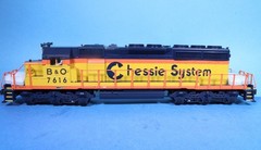 MTH O Gauge Scale B&O Chessie System SD40-2 Diesel Engine w/ QSI PS / 20-2216-1
