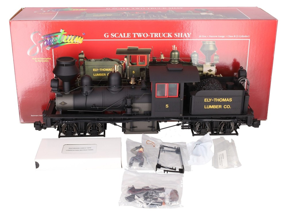 Bachmann 81198 G Gauge Ely Thomas 36-Ton Two-Truck Shay Steam Loco #5 w Sound EX