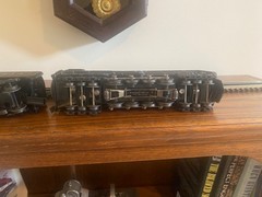 LIONEL O GUAGE POSTWAR #681 PRR TURBINE WITH #2671 WHISTLE 6 WHEEL TRUCK TENDER