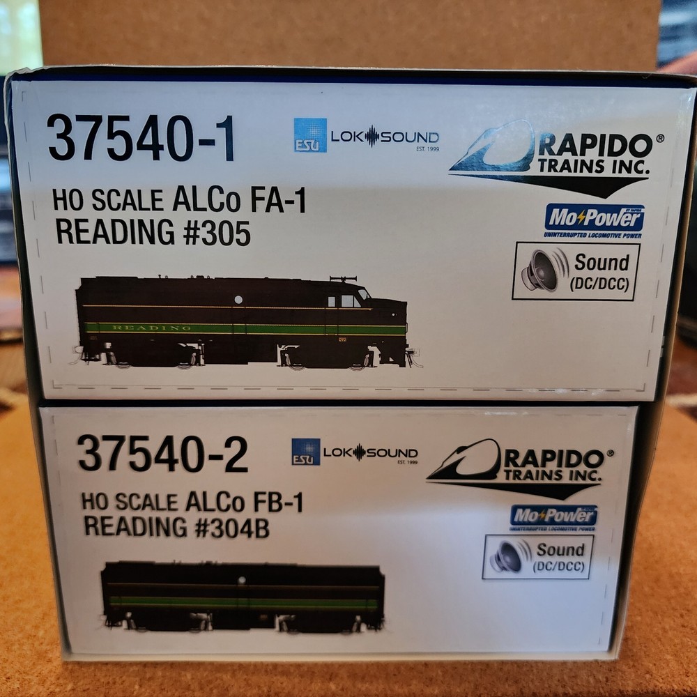 RAPIDO 37540 HO ALCO FA/FB Reading Railroad 305 & 304B ESU DCC & SOUND
