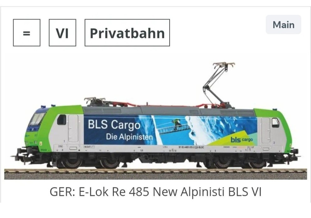 Piko BLS Cargo Electric Locomotive 57945 HO Scale DCC Ready