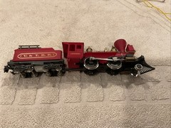 AHM J.W. Bowker V. & T. R. R. Red Model Train Locomotive and Tender B23
