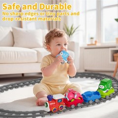 AIBEIQITOY Train Set for Toddlers 2-4 with Steam, Music&Light, Electric…