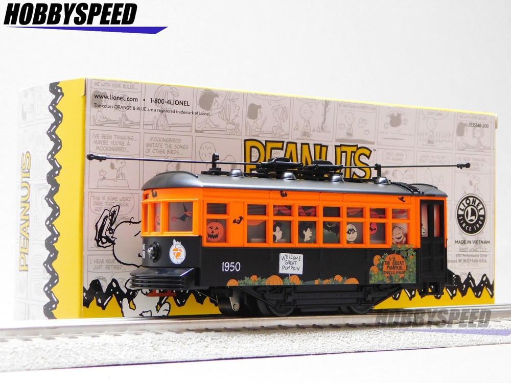 LIONEL PEANUTS HALLOWEEN LIGHTED TROLLEY O GAUGE bumper bump go car 2535140 NEW