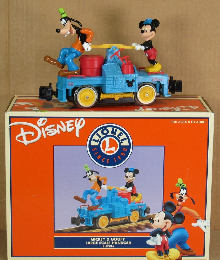 Lionel 8-87216 Disney Mickey & Goofy Handcar G-Gauge