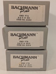 HO EMD F7A/B/B Set (All Pwd) B&O Baltimore & Ohio DC NIB NOS # 31212/4/4
