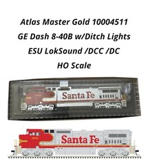 Atlas Master Gold 1004511 GE Dash 8-40CW Ditch Lights Loksound DCC Santa Fe #900