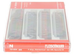 Fleischmann 781004 N DB “Gambrinus” Steam Locomotive & Passenger Car (Set of 4)