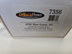 Ho 7356 ATSF Blue Goose, Unlettered, Painted Brass, Paragon4 Sound/DC/DCC, Smoke