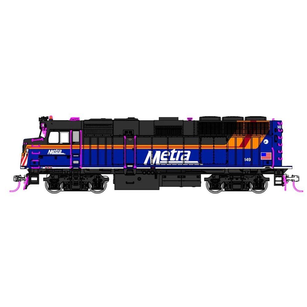 Kato 37-6575 EMD F40PH w/ Ditch Lights Chicago Metra #149 Locomotive HO Scale