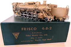 L@@K! *RARE PFM TOBY BRASS FRISCO 4-8-2 STEAM LOCO HO *RUNS G@@D *SUPER NICE!