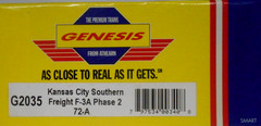 ATHEARN Genesis G2035 HO Scale NEW F3-A #72-A KANSAS CITY SOUTHERN