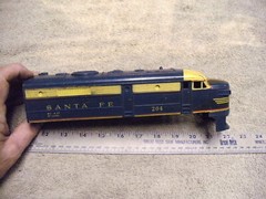Santa Fe Locomotive 204 HO Scale Plastic Body, No drivetrain, See Pictures
