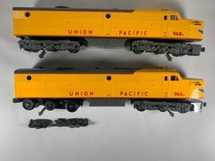 WILLLIAMS ‘O’ 3-RAIL, UNION PACIFIC ALCO A-A PAIR #966A/968A (PWR/DUMMY), OBs