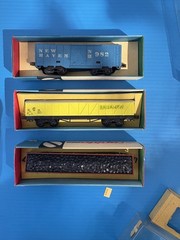 Rapido N-scale locomotive plus 3 cars.