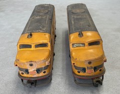 Lionel O Gauge Union Pacific 2023 Alco Diesel Set Powered & Dummy-For Parts Only