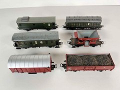 Vintage Lot of 11 MARKLIN West Germany Locomotive Coach Wagon Train Cars + Boxes