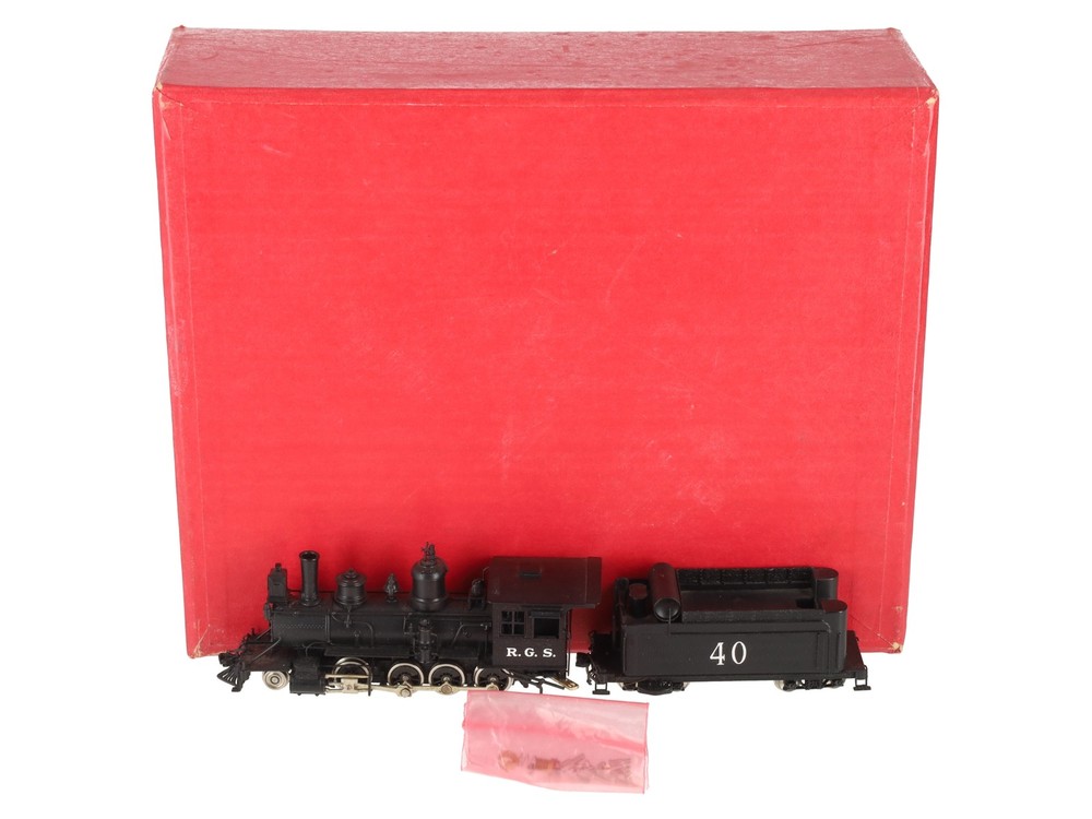 Key Imports HOn3 BRASS RGS 2-8-0 Consolidation Steam Loco & Tender #40 EX/Box