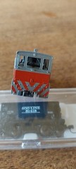 n scale Santa Fe Diesel Switcher Locomotive Red/silver/ yellow. runs perfectly.